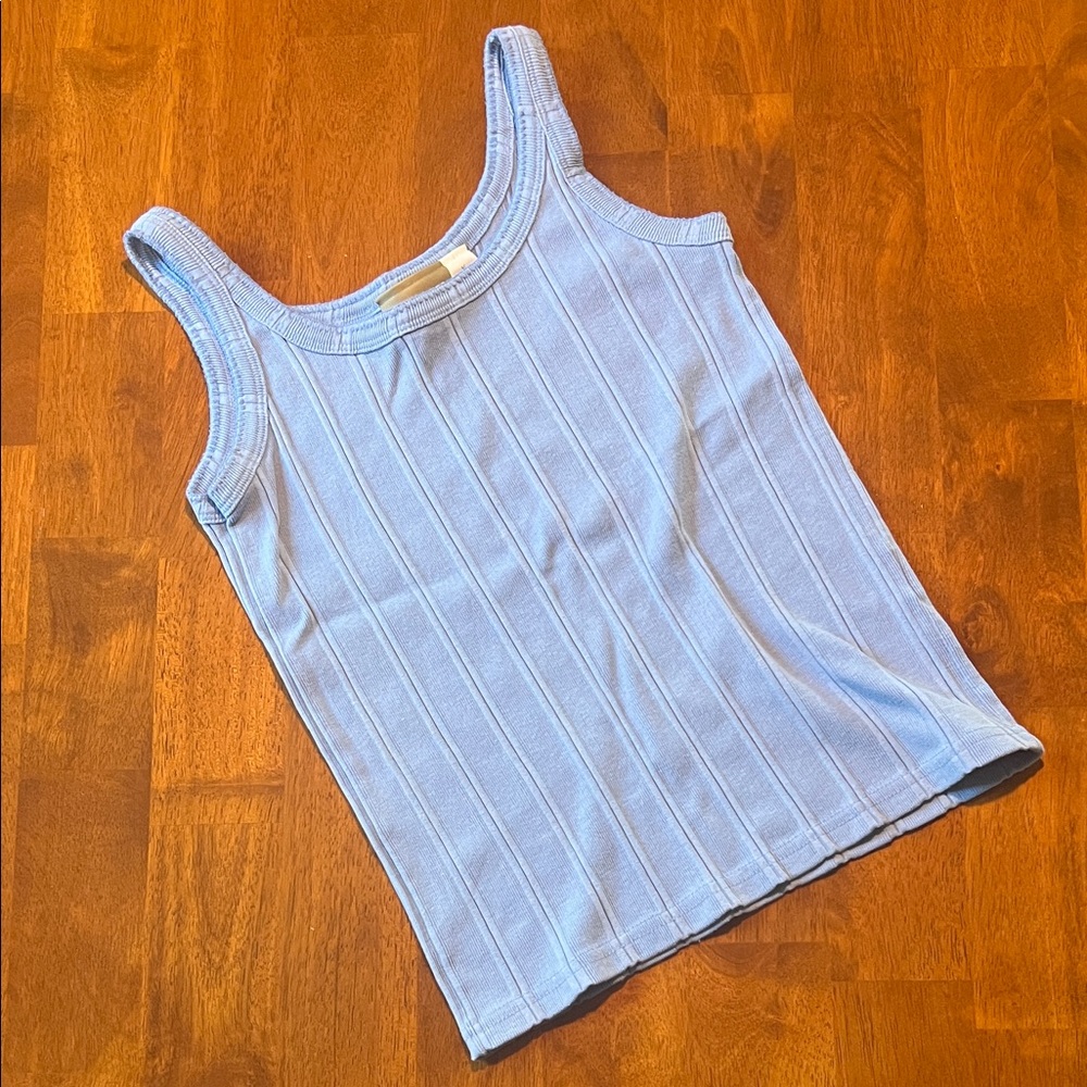 Liz Claiborne Light Blue Ribbed Tank Top